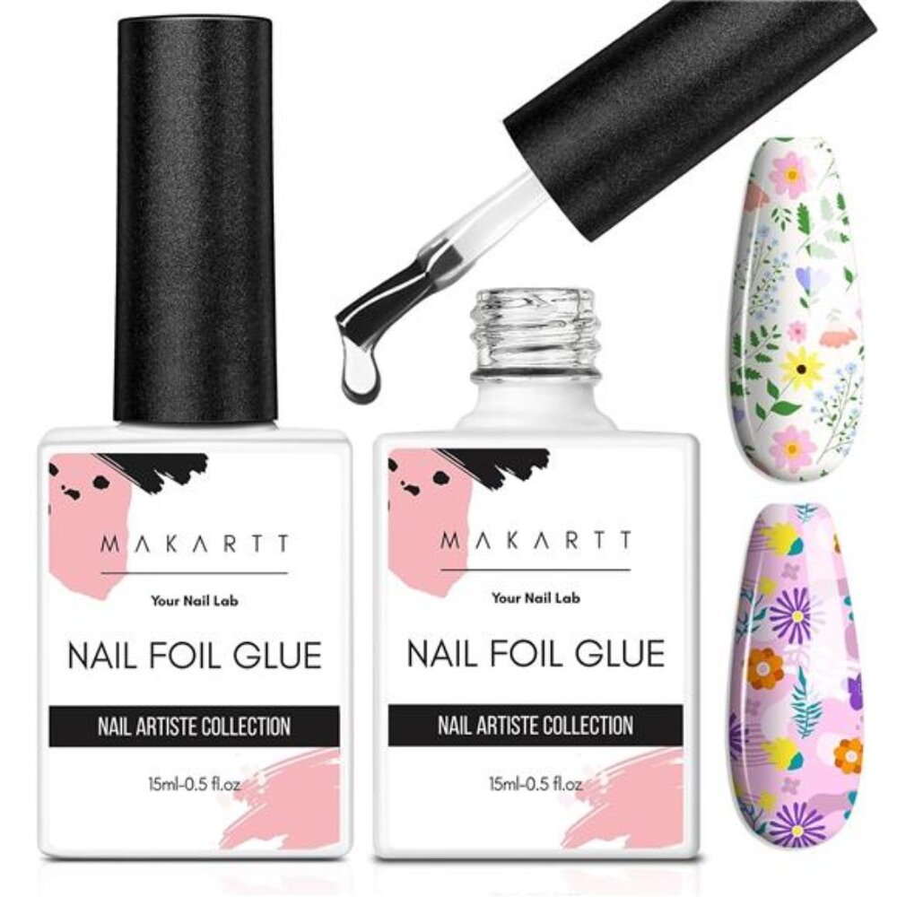 Nail Foil Glue Gel for Nail, Foil Gel Transfer for Nails Art Stickers Strong